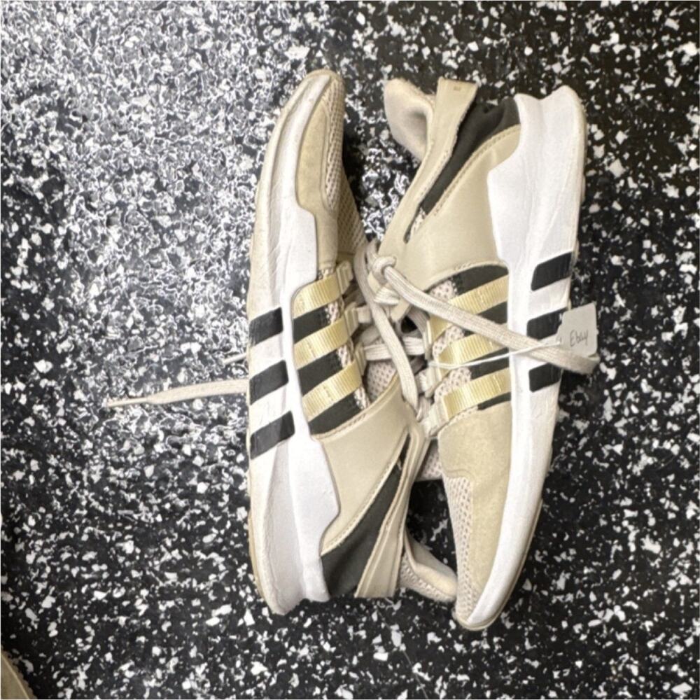 adidas EQT Support Beige White Black Men's Low Top Lace-Up Athletic Sneakers